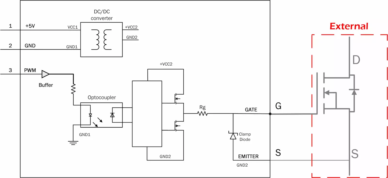 Gate Drive for MOSFET Schematic 